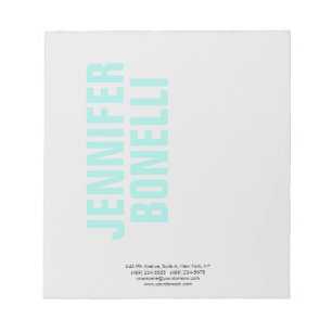 Beruflicher minimalistischer moderner blauer Name Notizblock
