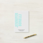 Beruflicher minimalistischer moderner blauer Name Post-it Klebezettel (Auf Schreibtisch)