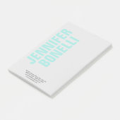 Beruflicher minimalistischer moderner blauer Name Post-it Klebezettel (angewinkelt)