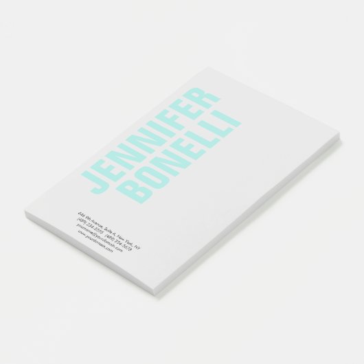 Beruflicher minimalistischer moderner blauer Name Post-it Klebezettel (angewinkelt)