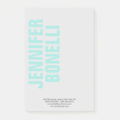 Beruflicher minimalistischer moderner blauer Name Post-it Klebezettel (Vorderseite)