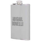 Beruflicher minimalistischer, moderner Grauname Flachmann (Links)