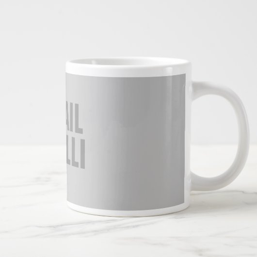 Beruflicher minimalistischer, moderner Grauname Jumbo-Tasse (Rechts)