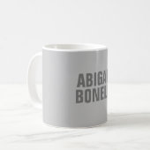 Beruflicher minimalistischer, moderner Grauname Kaffeetasse (Vorderseite Links)