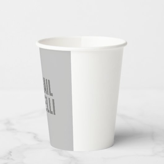 Beruflicher minimalistischer, moderner Grauname Pappbecher (Links)