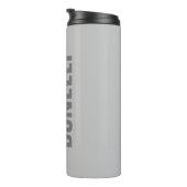 Beruflicher minimalistischer, moderner Grauname Thermosbecher (Nach rechts gedreht)