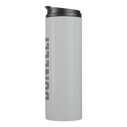 Beruflicher minimalistischer, moderner Grauname Thermosbecher (Nach rechts gedreht)