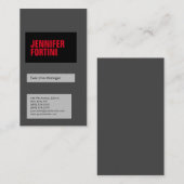 Beruflicher minimalistischer, moderner Grauschwarz Visitenkarte (Vorne/Hinten)