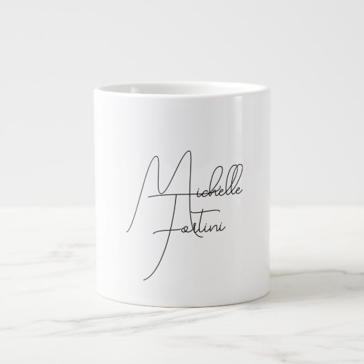 Beruflicher minimalistischer moderner Handschrifte Jumbo-Tasse (Vorderseite)
