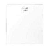 Beruflicher minimalistischer moderner Handschrifte Notizblock (Vorderseite)