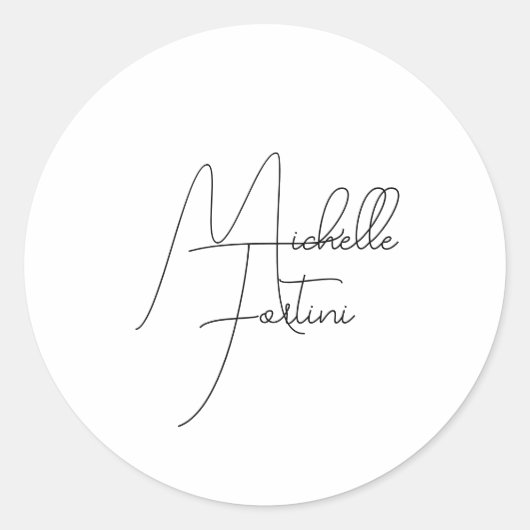 Beruflicher minimalistischer moderner Handschrifte Runder Aufkleber (Vorderseite)