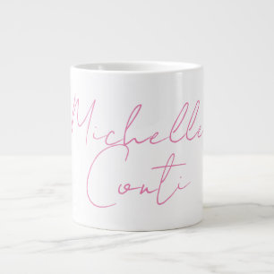 Beruflicher minimalistischer moderner rosa Name Jumbo-Tasse