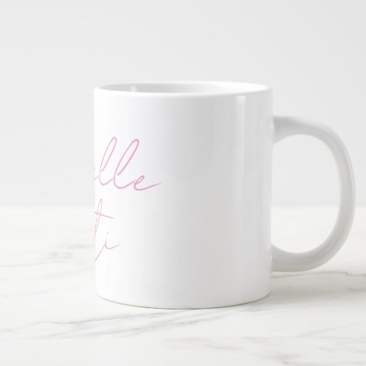 Beruflicher minimalistischer moderner rosa Name Jumbo-Tasse (Rechts)