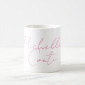 Beruflicher minimalistischer moderner rosa Name Kaffeetasse (Mittel)