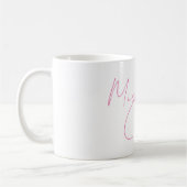 Beruflicher minimalistischer moderner rosa Name Kaffeetasse (Links)