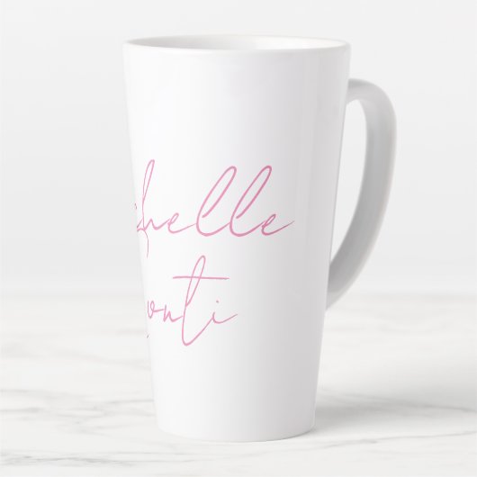 Beruflicher minimalistischer moderner rosa Name Milchtasse (Rechte Ecke)