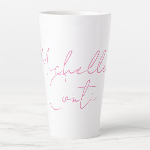 Beruflicher minimalistischer moderner rosa Name Milchtasse