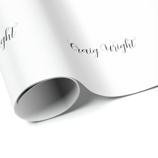 Beruflicher Minimalistischer Name Personalisiert Geschenkpapier (Rolleneckpunkt)