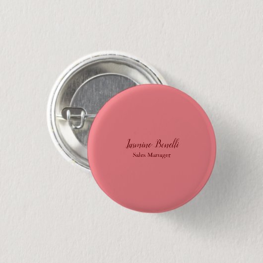 Beruflicher Minimalistischer Name Persönlich Button (Vorne & Hinten)