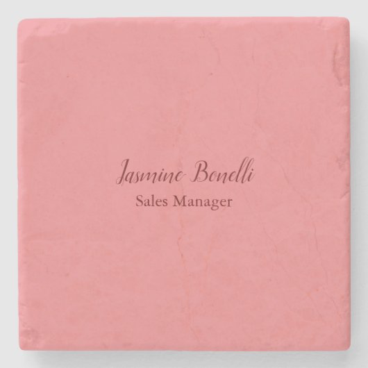 Beruflicher Minimalistischer Name Persönlich Steinuntersetzer (Vorderseite)