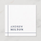 Beruflicher Minimalistischer Navy Blue Lines Berat Quadratische Visitenkarte (Vorderseite)