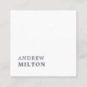 Beruflicher Minimalistischer Navy Blue White Consu Quadratische Visitenkarte (Vorderseite)