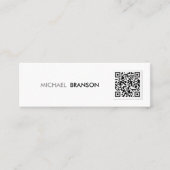 Beruflicher Minimalistischer QR-CODE Mini Visitenkarte (Vorderseite)