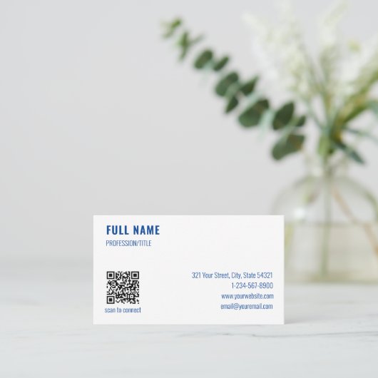 Beruflicher Minimalistischer QR-Code Visitenkarte (Stehend Vorderseite)