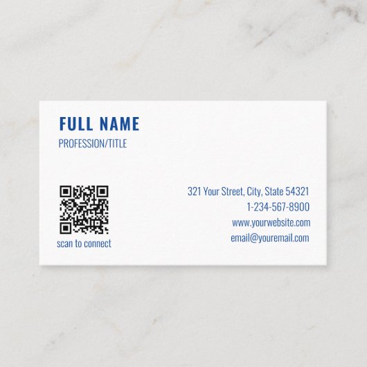 Beruflicher Minimalistischer QR-Code Visitenkarte (Vorderseite)