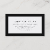 Beruflicher Minimalistischer Rahmen aus Schwarz un Visitenkarte (Rückseite)