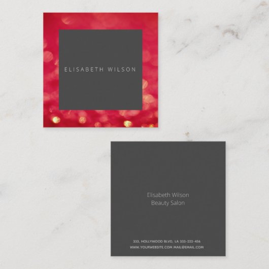 Beruflicher, minimalistischer roter Bukett Quadratische Visitenkarte (Vorne/Hinten)