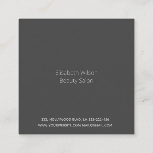 Beruflicher, minimalistischer roter Bukett Quadratische Visitenkarte (Rückseite)