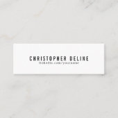 Beruflicher Minimalistischer Schwarz-weißer Berate Mini Visitenkarte (Vorderseite)