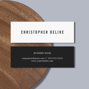 Beruflicher Minimalistischer Schwarz-weißer Berate Mini Visitenkarte