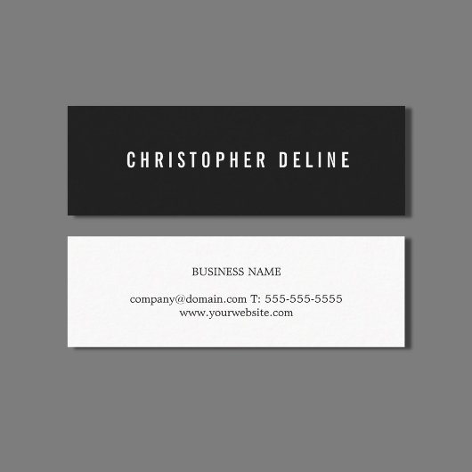 Beruflicher Minimalistischer Schwarz-weißer Berate Mini Visitenkarte