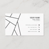 Beruflicher Minimalistischer Schwarzweiß-Luxus Visitenkarte (Rückseite)