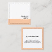 Beruflicher Minimalistischer weißer Pfirsich Quadratische Visitenkarte (Vorne/Hinten)