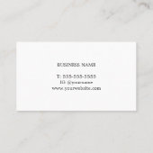 Beruflicher Minimalistischer White Consultant Visitenkarte (Rückseite)