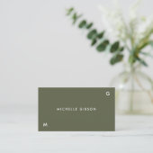Beruflicher Minimalwert für einfache Initials Army Visitenkarte (Stehend Vorderseite)