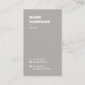Beruflicher Minitypo-graue vertikale Visitenkarte (Rückseite)