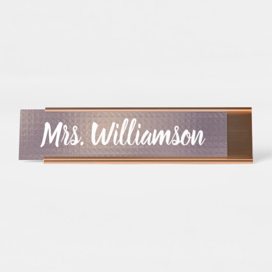 Beruflicher Mit Monogramm Lehrer Schreibtischnamensplakette (Vorderseite )