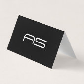 Beruflicher Mit Monogramm QR-Code Schwarzweiß Visitenkarten (Rückseite)