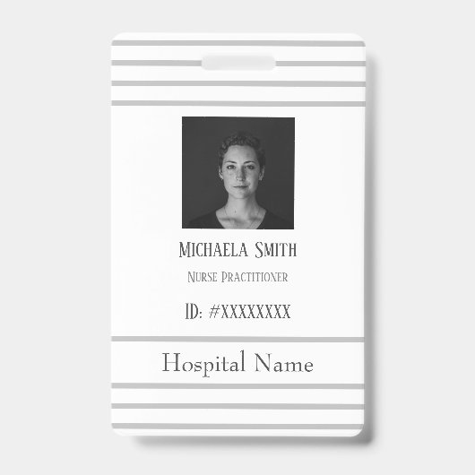 Beruflicher Mitarbeiter des Minimalistischen Krank Ausweis (Vorderseite)