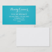 Beruflicher mittlerer Türkis-Vintages elegantes Visitenkarte (Vorne/Hinten)