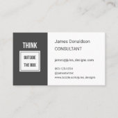 Beruflicher moderner Berater dunkelgrau Visitenkarte (Vorderseite)