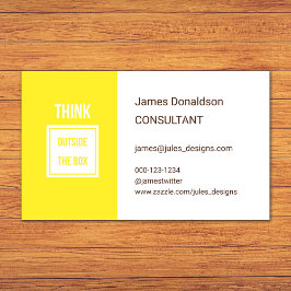 Beruflicher moderner Berater gelb Visitenkarte