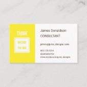 Beruflicher moderner Berater gelb Visitenkarte (Vorderseite)