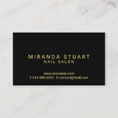 Beruflicher moderner Black and Gold Nail Salon Visitenkarte (Rückseite)
