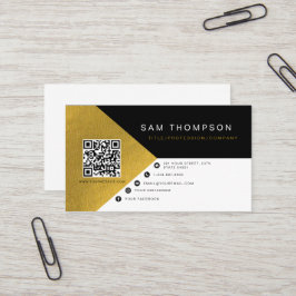 Beruflicher, moderner Black Gold Foil QR Code Visitenkarte