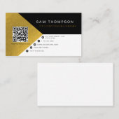 Beruflicher, moderner Black Gold Foil QR Code Visitenkarte (Vorne/Hinten)